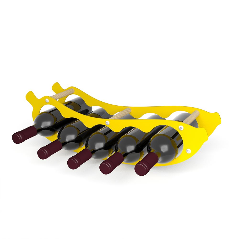 rukauf - Porta Bottiglie di Vino e Bicchieri in Legno, per 4 Bicchieri, per Vino e Vino
