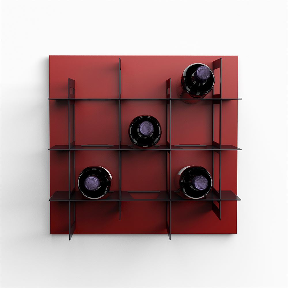 Olivine Set Da 6 Portabottiglie Da Parete In Metallo – Portavino A Muro, Design Minimalista Nero, Per Bottiglie Di Vino E Liquori