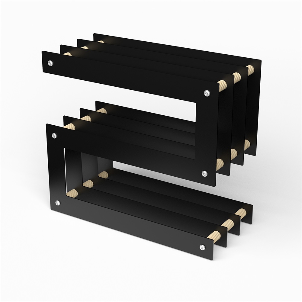 4 Portabottiglie Da Tavolo In Metallro, Design Semplice, Per Vino E Cucina, Decorazione Casa, Colore Nero, 19x7.6x8 Cm